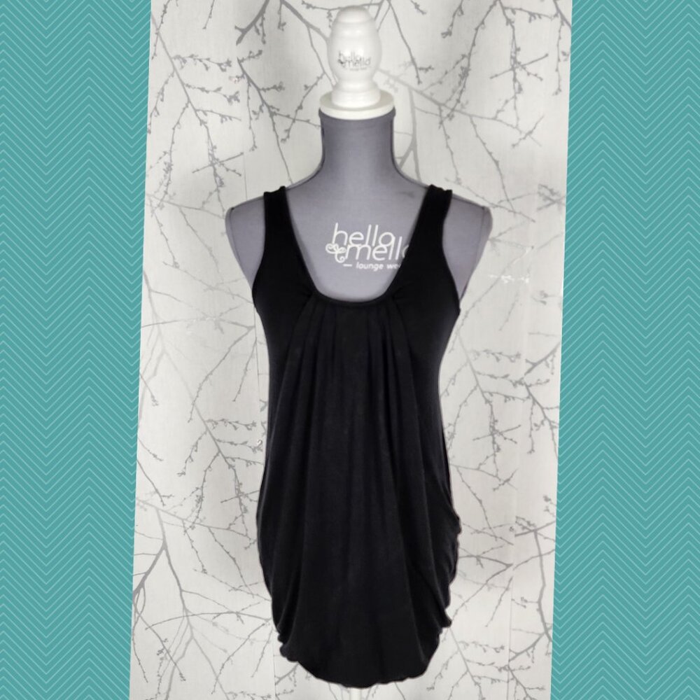 Wilfred Black Tencel Stretch Jersey Pleated Drape Tank